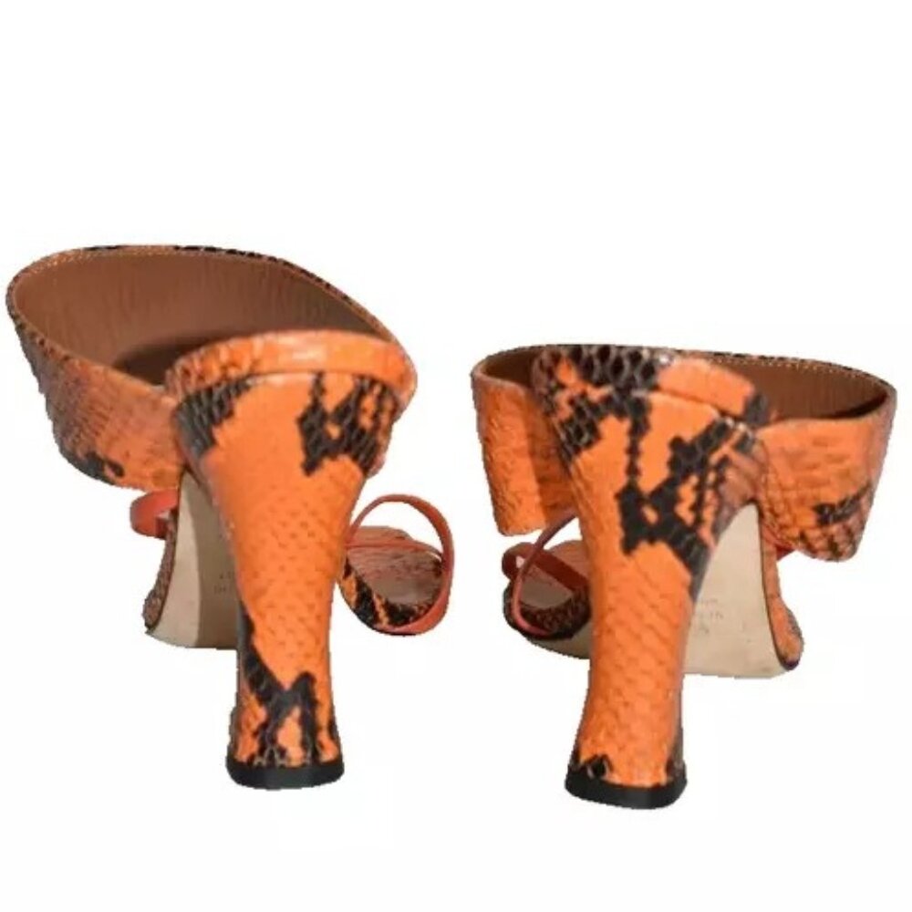 $700 Paris Texas Python Print Crossover Sandal Le… - image 6